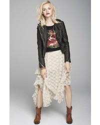 Free People Distressed Faux Leather Moto Jacket
