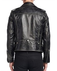 Saint Laurent Distressed Leather Jacket