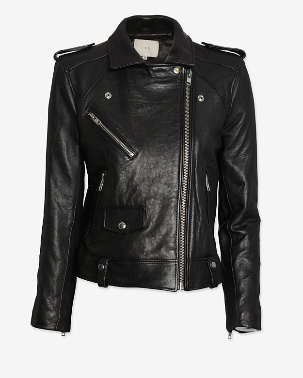 IRO Ebeyna Leather Moto Jacket, $1,350 | Intermix | Lookastic