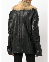 Faith Connexion Faux Fur Trim Leather Jacket