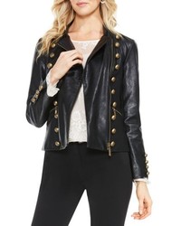 Vince Camuto Faux Leather Military Jacket