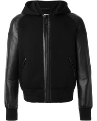 Givenchy Leather Sleeve Hooded Jacket
