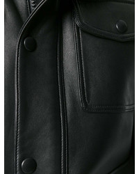 AMI Alexandre Mattiussi Hooded Leather Jacket