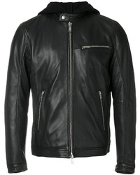 Dondup Hooded Leather Jacket