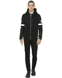 Givenchy Hooded Neoprene Leather Bomber Jacket