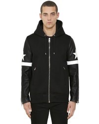 Givenchy Hooded Neoprene Leather Bomber Jacket