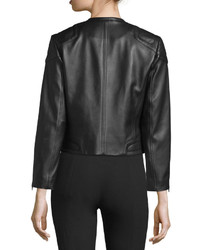 Rag & Bone Jean Astor Leather Zip Front Jacket Black