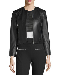 Rag & Bone Jean Astor Leather Zip Front Jacket Black