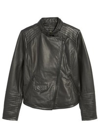 Bernardo Jetta Asymmetrical Zip Leather Jacket