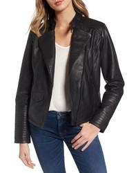 Bernardo Jetta Asymmetrical Zip Leather Jacket