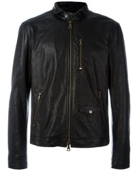 John Varvatos Zipped Leather Jacket
