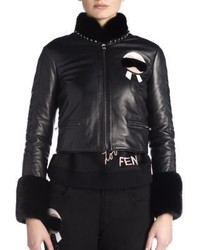 Fendi Karlito Mink Fur Leather Jacket