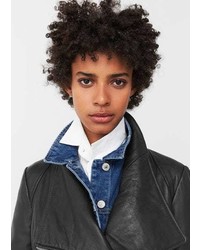Mango Lapels Leather Jacket