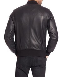 rag & bone Leather Baseball Collar Jacket
