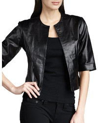 Neiman Marcus Leather Bolero Jacket