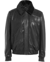 Baldessarini Leather Jacket With Fur Collar