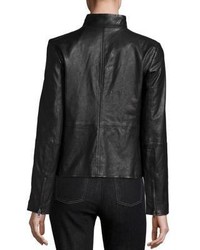 Eileen Fisher Leather Long Sleeve Jacket