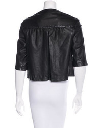 Vince Leather Short Sleeve Jacket