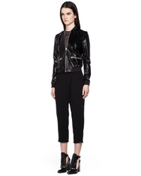 Mackage Katie Black Bomber Leather Jacket