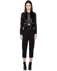 Mackage Katie Black Bomber Leather Jacket