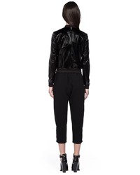 Mackage Katie Black Bomber Leather Jacket