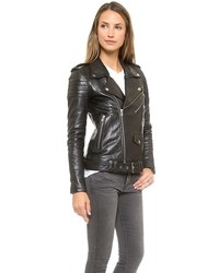 BLK DNM Motorcycle Jacket With Quilted Stripes