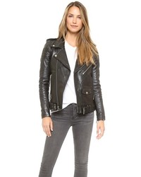 BLK DNM Motorcycle Jacket With Quilted Stripes