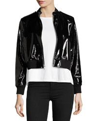 Alice + Olivia Nixon Mock Collar Patent Leather Jacket