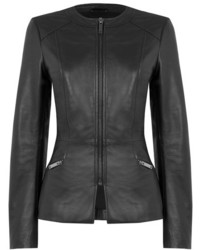 Oasis Leather Collarless Jacket
