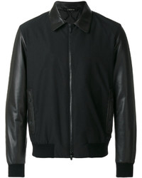 Z Zegna Panelled Leather Jacket