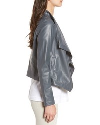 BB Dakota Peppin Drape Front Faux Leather Jacket