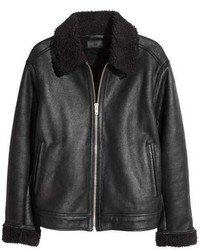 H&M Pile Lined Leather Jacket
