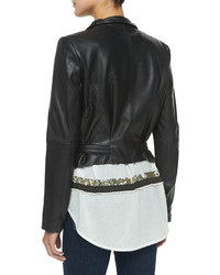 Sass & Bide Rise Prosper Asymmetric Faux Leather Jacket Black