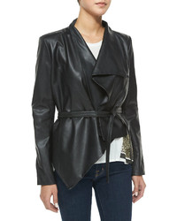 Sass & Bide Rise Prosper Asymmetric Faux Leather Jacket Black