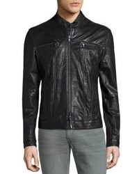 John Varvatos Star Usa Leather Jean Jacket
