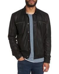 John Varvatos Star Usa Leather Trucker Jacket