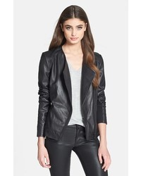 Trouve Collarless Leather Jacket Large