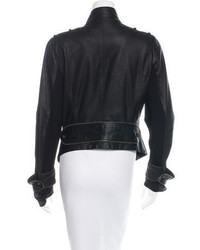 Gianfranco Ferre Zip Accented Leather Jacket