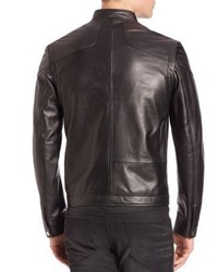 Hugo Boss Zip Front Leather Jacket
