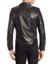 The Kooples Zip Front Leather Jacket