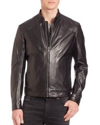 Hugo Boss Zip Front Leather Jacket