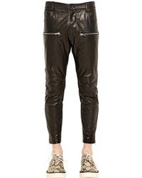 15cm Nappa Leather Light Denim Jeans