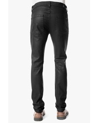 7 For All Mankind Paxtyn Skinny In Coated Black
