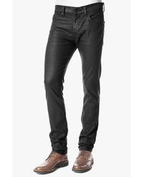 7 For All Mankind Paxtyn Skinny In Coated Black