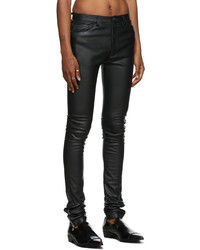 Theophilio Black Black Fashion Fair Edition Faux Leather Skinny Trousers