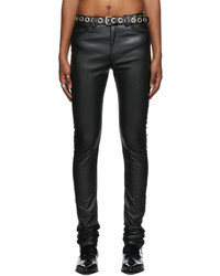 Theophilio Black Black Fashion Fair Edition Faux Leather Skinny Trousers