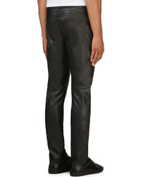 Saint Laurent Black Faux Leather Jeans