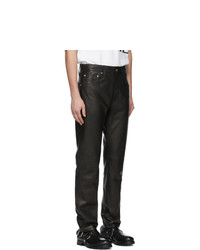 Helmut Lang Black Leather Masc Hi Straight Jeans