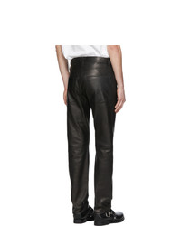 Helmut Lang Black Leather Masc Hi Straight Jeans