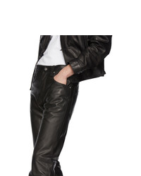 Helmut Lang Black Leather Masc Hi Straight Jeans